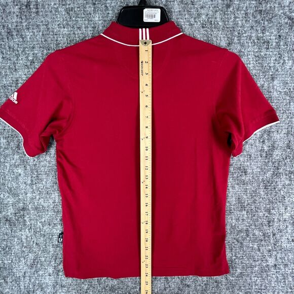 Adidas Shirt Mens Medium Red Polo Rugby Short-Sleeve Golf Club Climalite Stretch - Picture 9 of 11